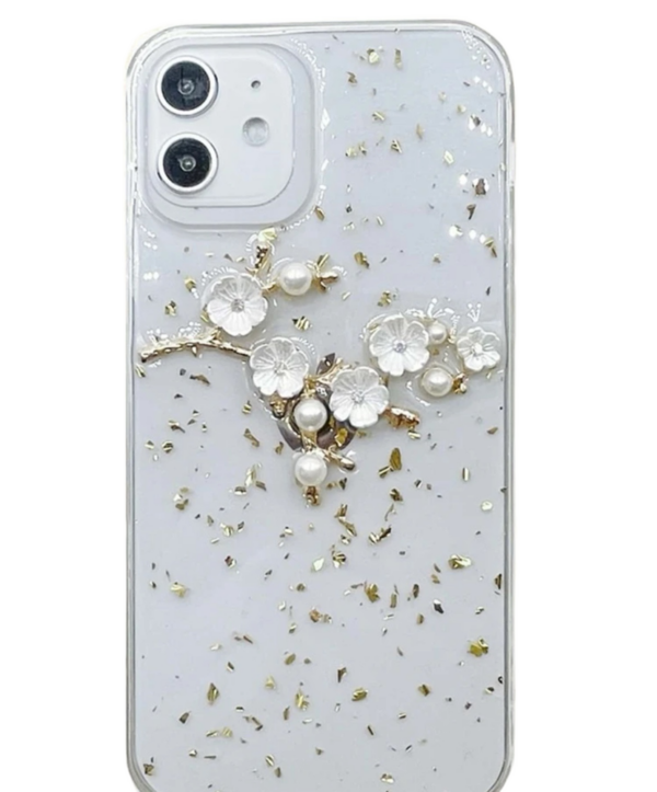 Silikoon 3D Flower iPhone X / Iphone XS (valged lilled)