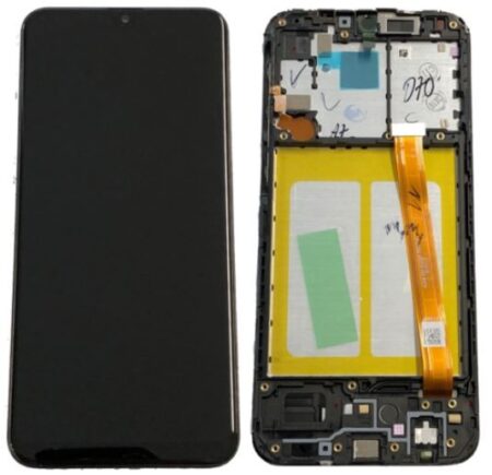 Varuosa LCD ekraan raamiga Samsung A20e/A202 must originaal (Service Pack)