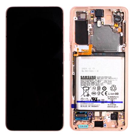 Varuosa Samsung Galaxy S21/SM-G991 ekraan raami ja akuga Phantom Violet (service pack)