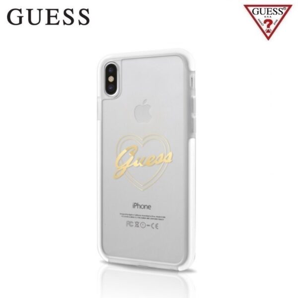 Silikoon Guess Shockproof Iphone X/ Iphone XS (valge raam)