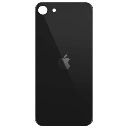 Varuosa Iphone SE 2020 tagumise kaane klaas must (väiksem ava kaamera jaoks)