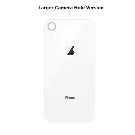 Varuosa iPhone XR tagumine klaas suurema avaga kaamera jaoks (valge)