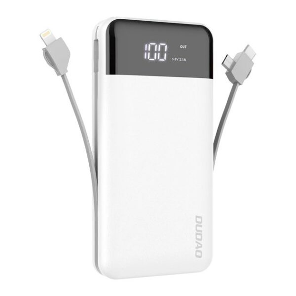 Power Bank Dudao K1Pro T + 3 in 1 juhe 20000 mAh (valge)