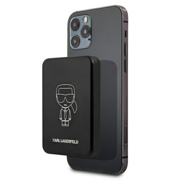 Karl Lagerfeld KLPBMSOIBK Juhtmevaba Power Bank 3000 mAh MagSafe (must)