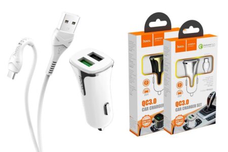 Autolaadija Hoco Z31 Quick Charge 3.0 (3.4A) + Micro USB (2 sis./valge)