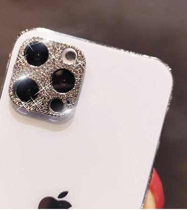 Kaunistus tagakaamerale Iphone 13 Pro/13 Pro Max kristaalidega (hõbe)
