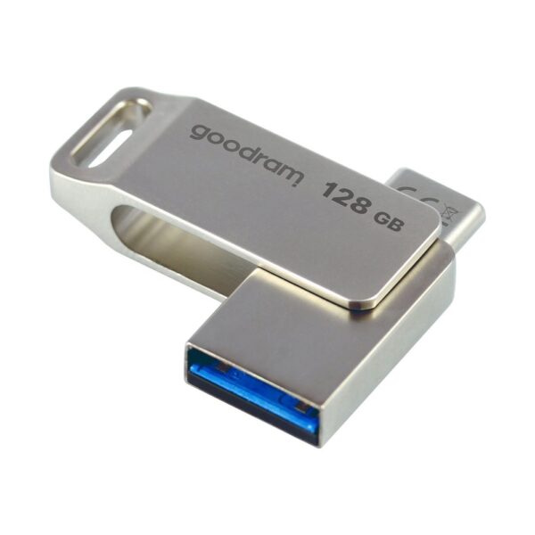 Mälupulk Goodram 128 GB USB 3.2 Gen 1 USB / USB C OTG (hõbedane)