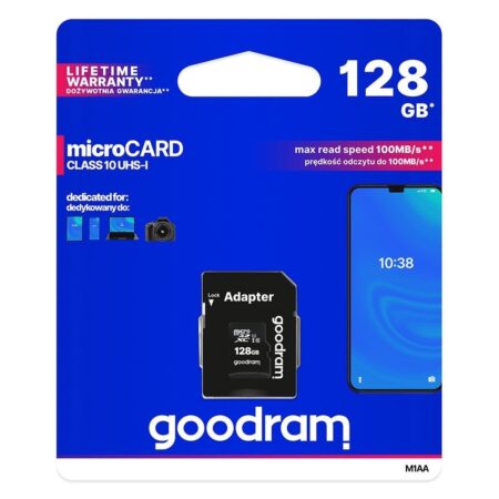 Mälukaart Micro SD Goodram 128 GB HC UHS-I Class 10 + SD Adapter