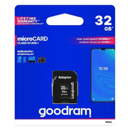 Mälukaart Micro SD Goodram 32 GB HC UHS-I Class 10 + SD Adapter