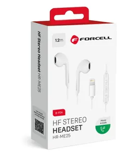 Kõrvaklapid Forcell earphones stereo for Apple iPhone Lightning 8-pin (valge)