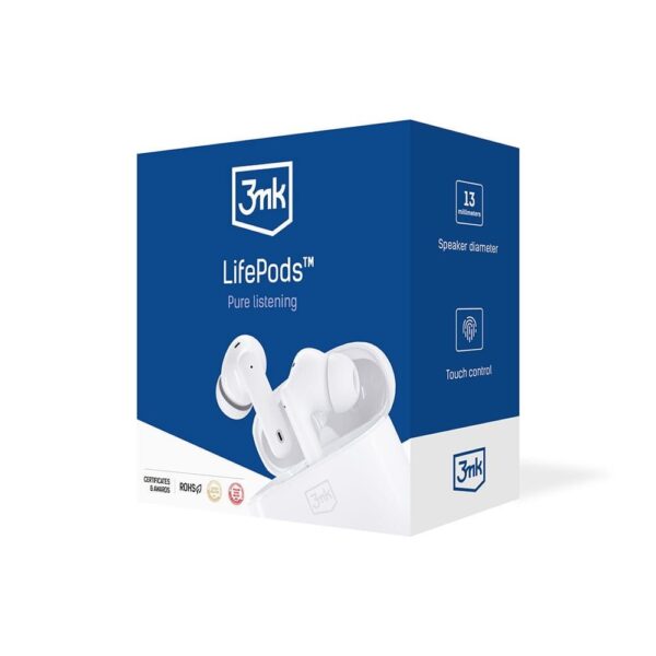 Kõrvaklapid bluetooth 3mk LifePods (valge)