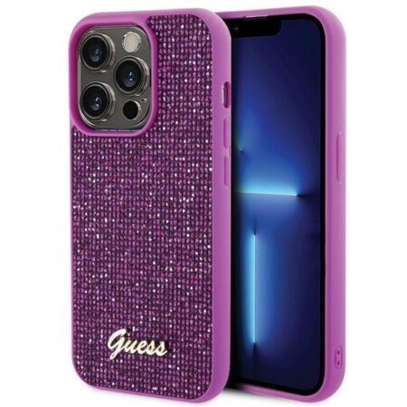 Guess Ümbris Disco Metal Script iPhone 15 Pro (roosa)