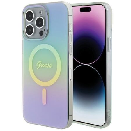 Guess Ümbris IML Iridescent MagSafe iPhone 15 Pro (türkiis)