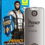 Kaitseklaas "Mr. Monkey" Full Glue Privacy Matte Iphone 14 Pro Max / Iphone 15 Plus (must)