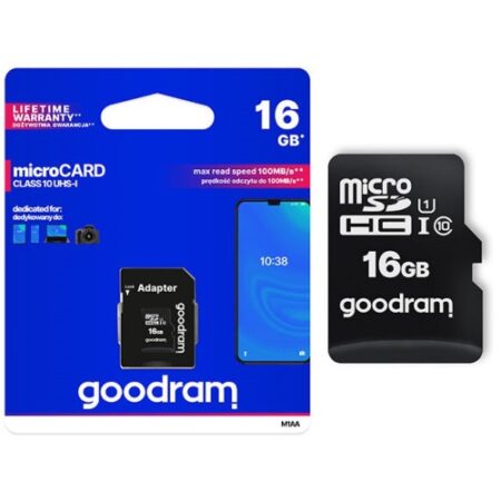 Mälukaart Micro SD Goodram 16 GB HC UHS-I Class 10 + SD Adapter