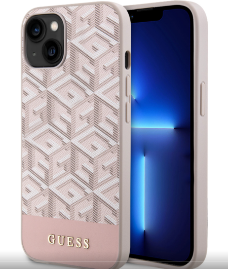 Guess Ümbris PU G Cube GUHMP15SHGCFSEP MagSafe iPhone 15 (roosa)