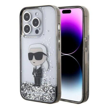 Ümbris Karl Lagerfeld Liquid Glitter Ikonik iPhone 15 Pro (läbipaistev)