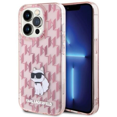 Karl Lagerfeld Ümbris Karl Lagerfeld Monogram Choupette iPhone 15 Pro (roosa)