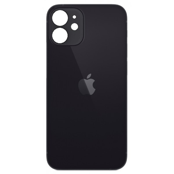 Varuosa iPhone 12 mini tagumine klaas suurema avaga kaamera jaoks (must)
