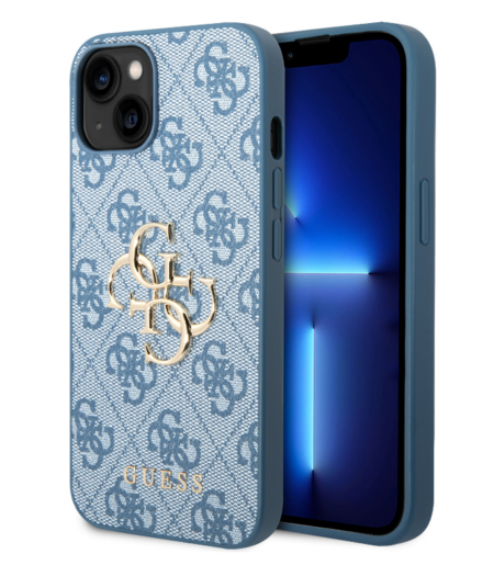 Guess Ümbris GUHCP15M4GMGBL PU 4G Metal Logo iPhone 15 Plus (sinine)