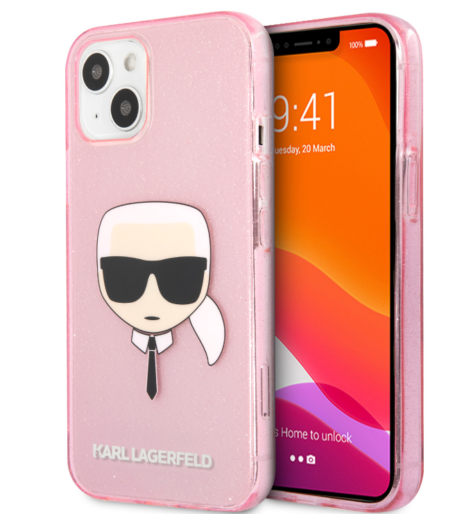 Ümbris Karl Lagerfeld KLHCP13SKHTUGLP iPhone 13 Mini (roosa / läbipaistev)