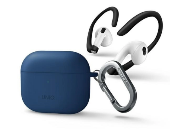 Silikoonümbris Uniq Nexo AirPods 3 + Kõrvakonksud silikoonist (sinine)