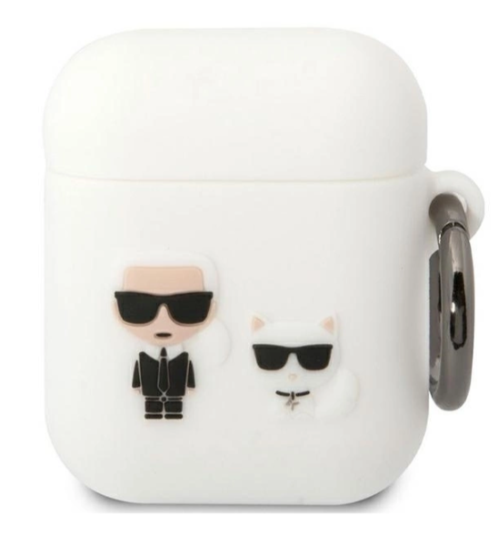 Silikoonümbris Karl Lagerfeld KLACA2SILKCW AirPods 1 / 2 (valge)