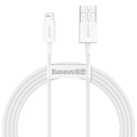 Juhe Baseus Superior USB - Lightning 2.4A 1.5m (valge)