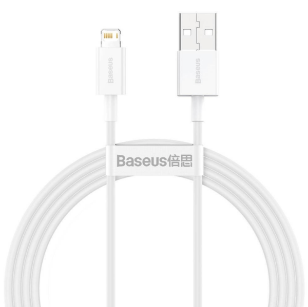 Juhe Baseus Superior USB - Lightning 2.4A 1.5m (valge)