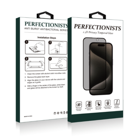 Kaitseklaas 2.5D Perfectionists Privacy Tempered Glass Apple iPhone 13 / 13 Pro / 14 (must)