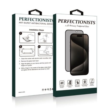 Kaitseklaas 2.5D Perfectionists Privacy Tempered Glass Apple iPhone 16 Plus (must)