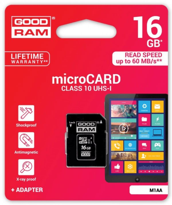 Mälukaart Micro SD GOODRAAM 16GB class 10 adapteriga