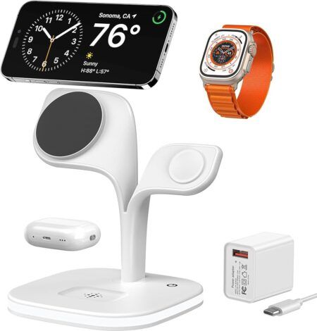 Juhtmevaba laadija 5in1 Smart Phone, Watch,Pods (valge)