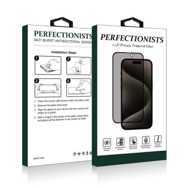 Kaitseklaas 2.5D Perfectionists Privacy Tempered Glass Apple iPhone 12 mini (must)