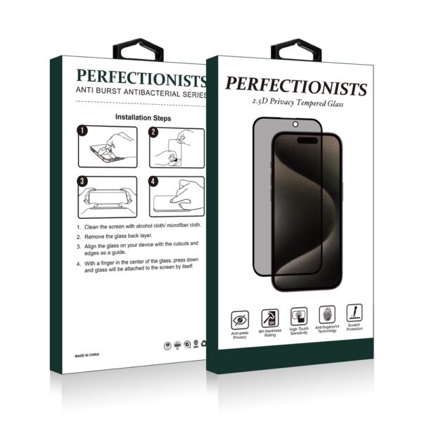 Kaitseklaas 2.5D Perfectionists Privacy iPhone 11 Pro Max / iPhone XS Max (must)