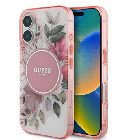 Guess Magsafe Ümbris GUHMP16MHFWBDCEP iPhone 16 Plus (roosa)