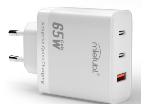 Adapter Mletubl MTB-CS07E 2xType-C, 1xUSB, 65W (valge)