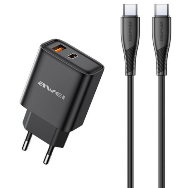 Charger Awei PD81C-EU USB / Type-C + Type-C/Type-C (must)