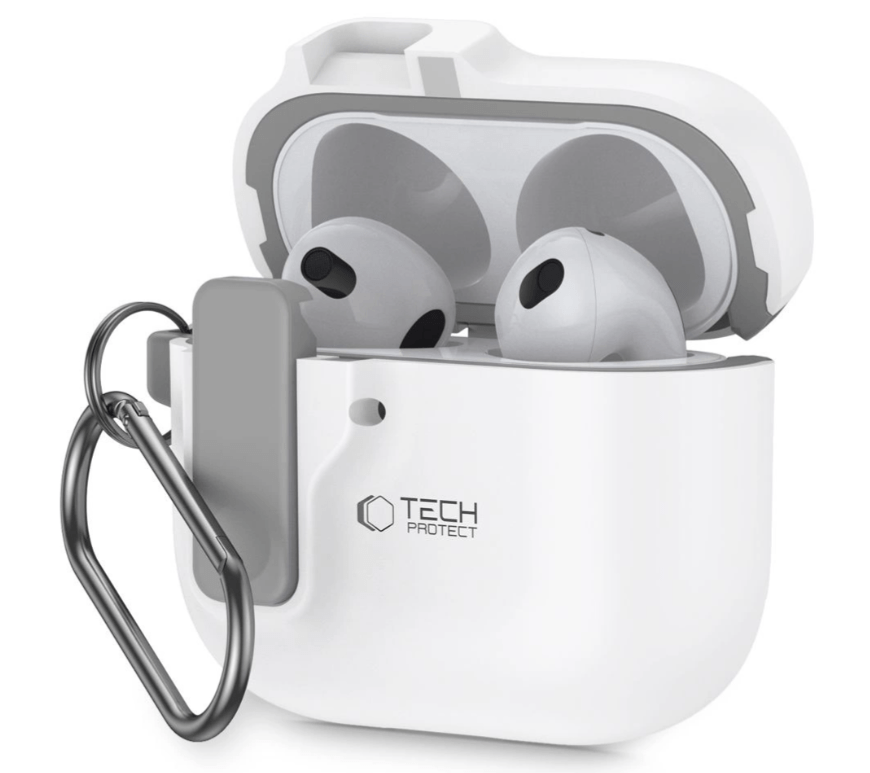 Kaitseümbris Tech-Protect Slim Apple Airpods 4 (valge)