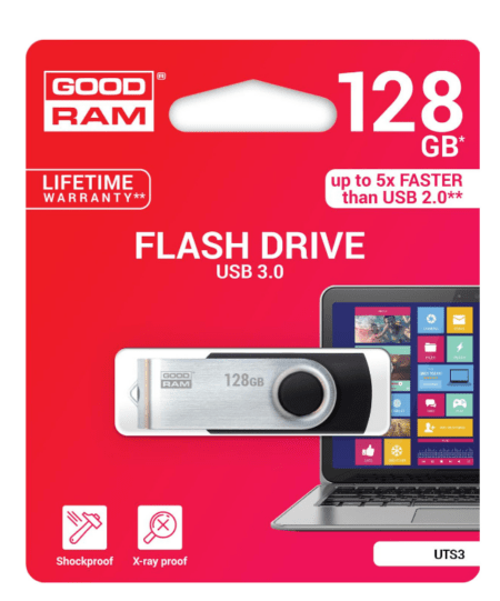 Mälupulk Goodram UTS3 128GB USB 3.0 (hõbedane) Mälupulk Goodram UTS3 128GB USB 3.0 (hõbedane)