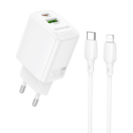Laadija Borofone BN27 20W Type-C / USB-A + Type-C to Lightning (valge)