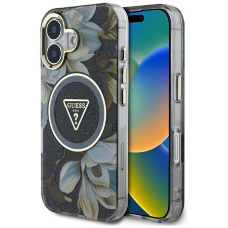 Guess MagSafe Flowers Ümbris GUHMP16SHFLPEDK iPhone 16 (must)