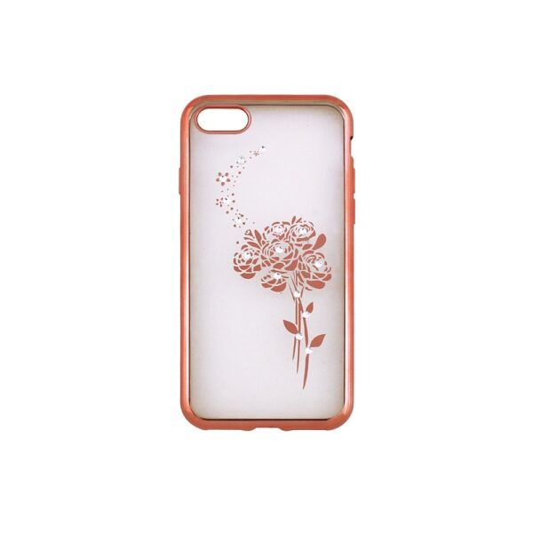 Silikoon Pilt Kristallidega Huawei P Smart (roosa raam/roosidekimp)