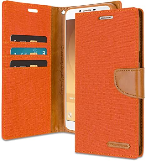 Ümbris kaanega Jeans Samsung J710/ Galaxy J7 2016 (oranz)