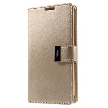 Ümbris kaanega Mercury Rich Diary Samsung A710/ Galaxy A7 2016 (kuldne)
