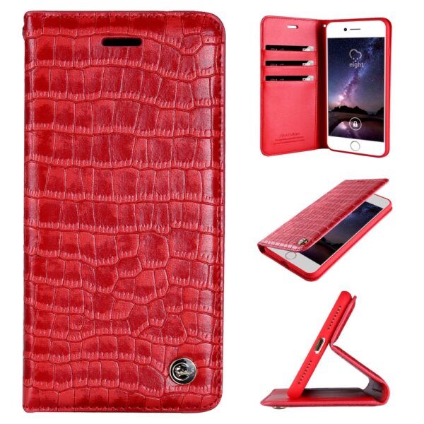 Ümbris kaanega Simple Fashion Iphone X/ Iphone XS (punane/croco)