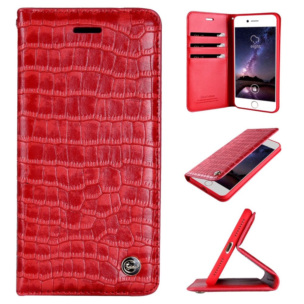 Ümbris kaanega Simple Fashion Iphone X/ Iphone XS (punane/croco)