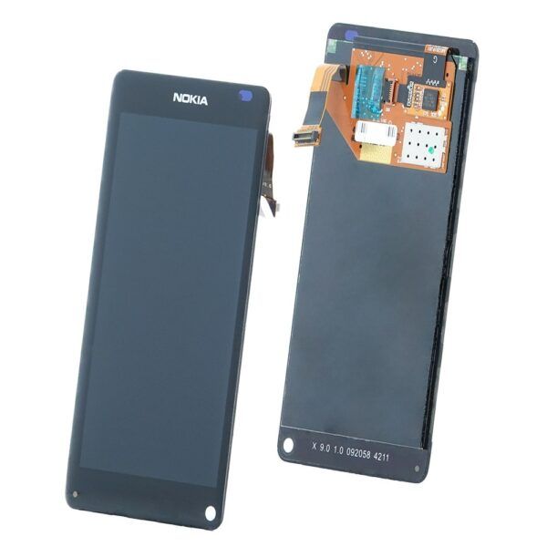 Varuosa Nokia N9 displei LCD + puutepaneel (must)