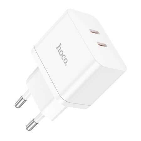Adapter Hoco N29 PD35W 2 Type-C (valge)