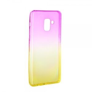 Silikoon Ombre Ultra Slim Samsung Galaxy A8 Plus 2018 (roosa/kollane)